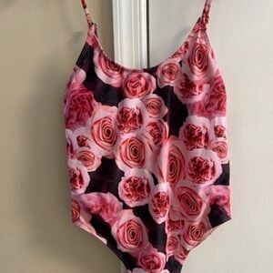 Brazilian Floral Rose Print Swimsuit Large NWT